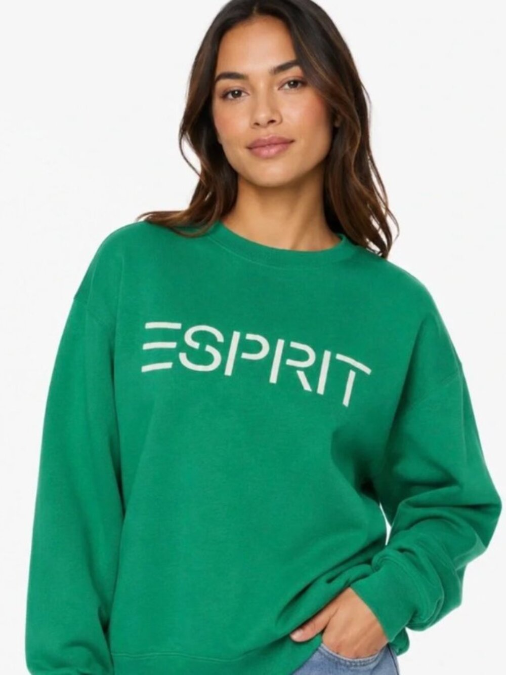 Esprit Teal Green Crewneck Sweatshirt with White Logo